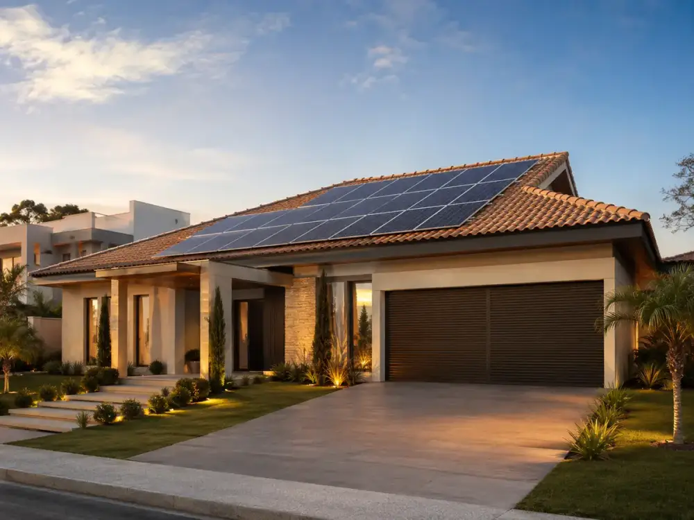 Casa com energia solar instalada pela GL Prime no Alto Tietê